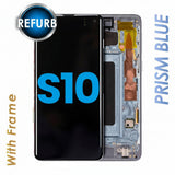 OLED Screen with Frame Replacement for Samsung Galaxy S10 - Prism Blue