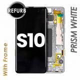 OLED Screen with Frame Replacement for Samsung Galaxy S10 - Prism White