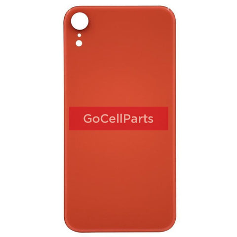 Back Door Glass Replacement For Iphone Xr - Coral (Bigger Camera Lens Hole) Small Parts