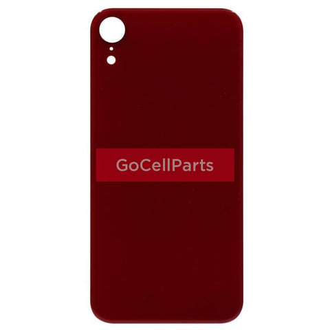 Back Door Glass Replacement For Iphone Xr - Red (Bigger Camera Lens Hole) Small Parts