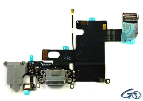 gocellparts - iPhone 6 Dock Connector Charging Port Assembly + Adhesive Replacement Part Black