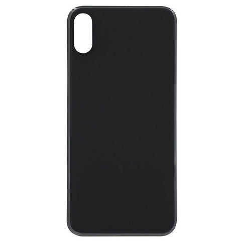 Back Door Glass Replacement for iPhone XS - Black (Big Camera Hole)